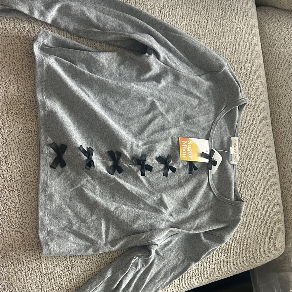 Gray Long Sleeve Top